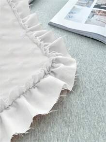 1pc Ruffle Decor Pillowcase Without Filler, Modern Polyester Bed Pillow Case For Home - White - View 4