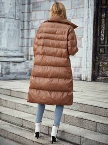 SHEIN LUNE Zip Up Slant Pocket Padded Padded Coat Clothes Winter