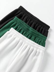 SHEIN Unity Bộ 3 quần jogger lót nhiệt màu trơn đơn giản dành cho nữ, đa năng cho việc đi lại hàng ngày, mùa thu/đông - Nhiều màu - Xem 3