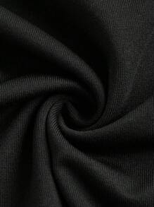 SHEIN ICON 十字交叉後背繫帶上衣和鏤空包臀半身裙 - 黑色 - 查看 3