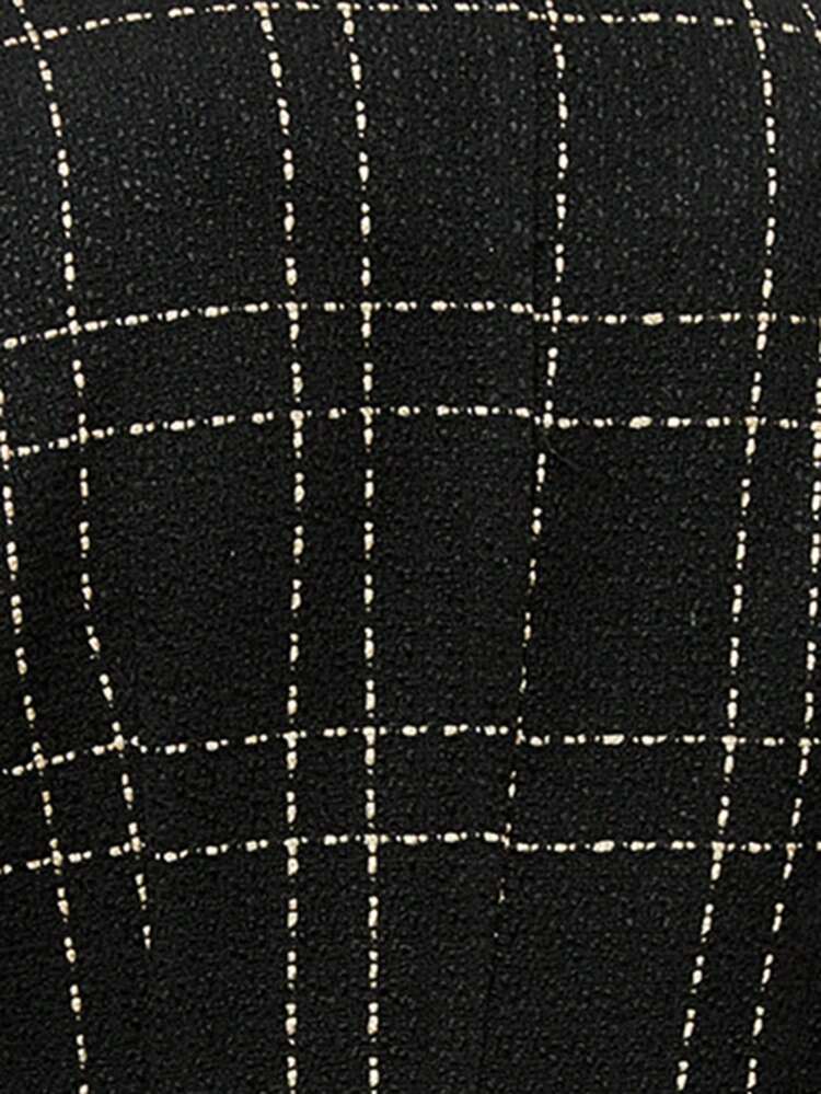 Plaid Print Gigot Sleeve Peplum Coat