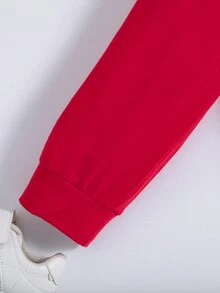 SHEIN Chico joven Pantalones deportivos con camiseta con parche de letra de color combinado - Multicolor - Ver 5