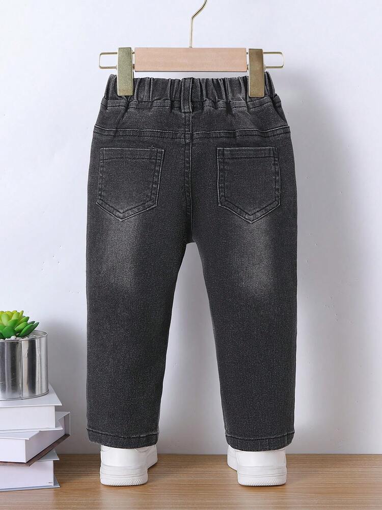 Baby Girl Elastic Waist Ripped Jeans