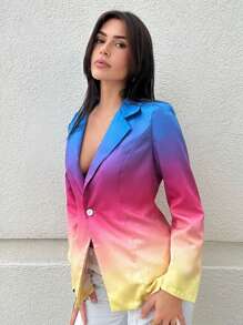 SHEIN Privé Blazer de ombré con botón
