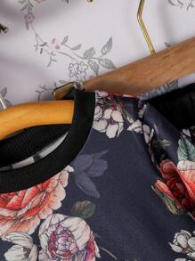 Baby Girl Floral Print Sweatshirt & Skirt - Black - View 3