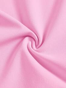 SHEIN EZwear Solid Ruched Unitard Romper - Pink - View 3