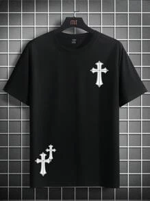 Manfinity LEGND Men Cross Print Tee - Black - View 2