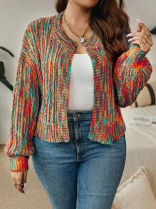 Calvaya Áo khoác cardigan thả vai Space Dye cỡ lớn - Nhiều màu - Xem 5