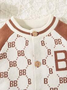 Babyjongen Letterpatroon Raglan mouw Cardigans