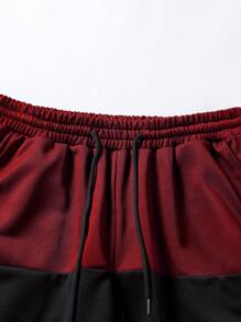 Manfinity Homme 男士表情圖案撞色腰部抽繩短褲 - 彩色 - 查看 5