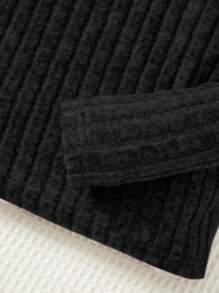 女嬰3入組高領條紋針織上衣