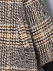 SHEIN Baby Boy Houndstooth Print Hooded Coat Without Sweater - Multicolor - View 4