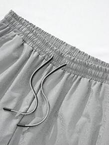 Manfinity Homme Hombres Pantalones de cintura con cordón con bolsillo oblicuo - Gris - Ver 7