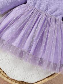 Đứa bé gái Viền Ruffle Váy lưới che phủ - Nhiều màu - Xem 4