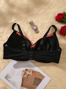 حمالة صدر دانتيل متباين اللون حلقة معدني مقاس كبير - متعدد الألوان - مشاهدة 2