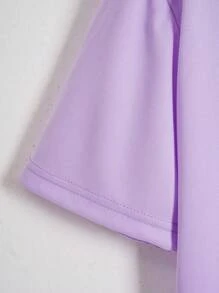 INAWLY Camiseta corta de mujer con estampado de corazón - Púrpura malva - Ver 5