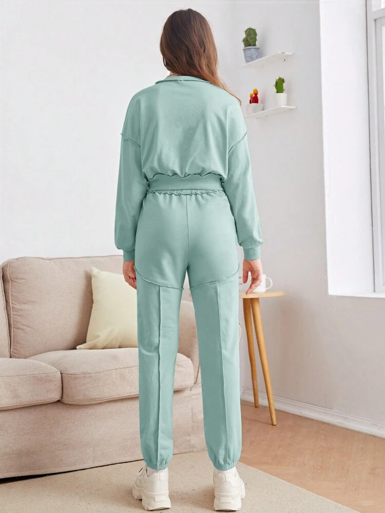Teen Girl Drop Shoulder Pullover & Sweatpants