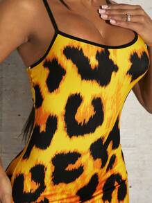SHEIN SXY Leopard Print Cami Bodycon Dress Birthday Outfit Spring Women Clothes - Multicolor - View 4
