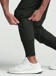 Gym Rark Men Drawstring Waist Sports Pants Sweat Pants - Black - View 3