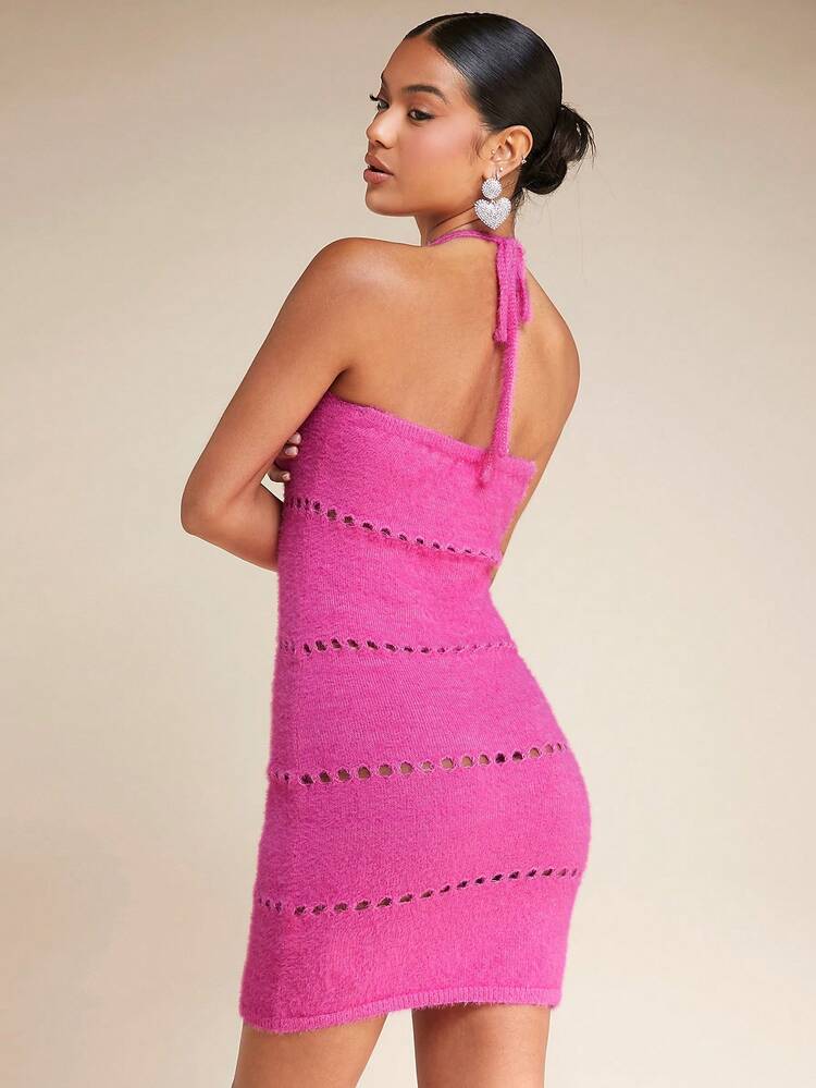 Ladies' Hollow Out Halter Knit Sweater Dress