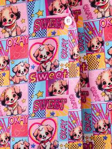 SHEIN Young Girl Pop Art Print Lapel Neck Coat Without Sweater - Multicolor - View 7