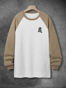 Claim Dot Sudadera Holgada Con Estampado De Letras Y Hombros Caídos Para Hombre - Blanco - Ver 3