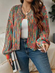 Calvaya Áo khoác cardigan thả vai Space Dye cỡ lớn - Nhiều màu - Xem 4