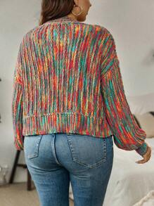 Calvaya Áo khoác cardigan thả vai Space Dye cỡ lớn - Nhiều màu - Xem 2