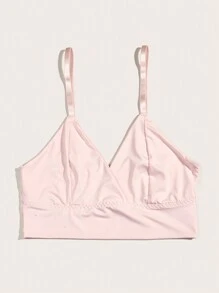 Plus Solid Wireless Bra - Baby Pink - View 4