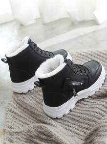 2023 nuevo moda de mujeres cómodo con cordón punta redonda deportivo con casual Zapatos con felpa cálida Botas de nieve