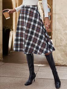 SHEIN Frenchy In kẻ sọc Cao eo Váy kèn đồng - Nhiều màu - Xem 6