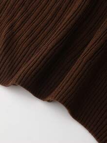 Manfinity Homme Men Solid Ribbed Knit Sweater - Coffee Brown - View 6