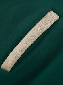 Manfinity Men Slogan & Figure Graphic Striped Trim Colorblock Varsity Jacket - Multicolor - View 5