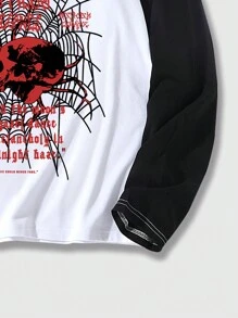 ROMWE MEN Goth Guys Slogan Graphic Raglan Sleeve Tee