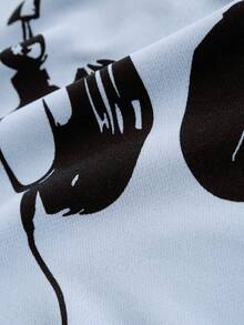 Manfinity Homme Men Headphone Print Drop Shoulder Sweatshirt - Baby Blue - View 5