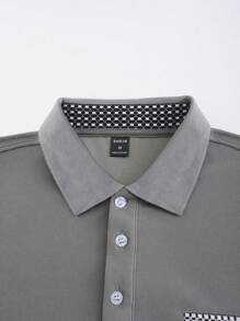 Manfinity Homme Men Contrast Trim Collar Work Polo Shirt, For Husband & Daddy