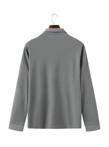 Manfinity Homme Men Contrast Trim Collar Work Polo Shirt, For Husband & Daddy