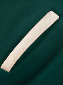 Manfinity Campus Court Oversized Men's Letter Graphic Striped Trim Drop Shoulder Varsity Jacket - Multicolor - View 5