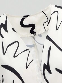 Calvaya 休閒全身印花大碼夾克 - 白色 - 查看 4