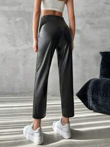 RueChic Carrot Cropped Pants - Black - View 2