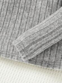 女嬰3入組高領條紋針織上衣