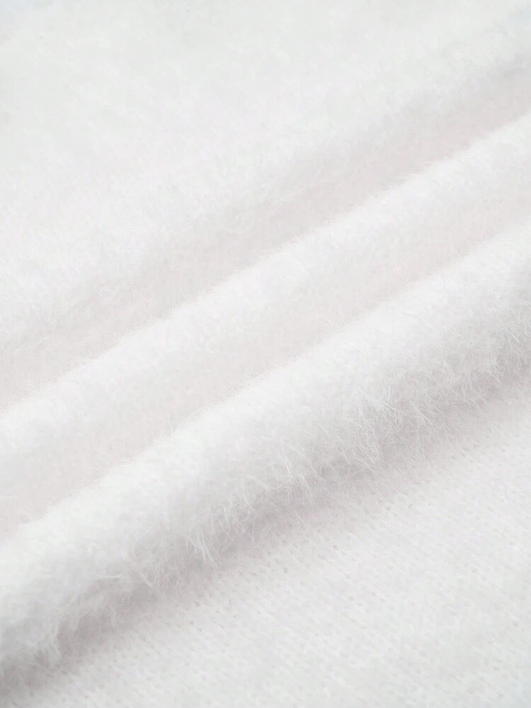 Plus 1pc Drop Shoulder Sweater & Knit Shorts Fall Cloth For Women