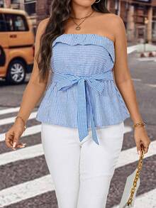 Calvaya Hơn In sọc Thắt lưng Ống ngọn - Nhiều màu - Xem 7