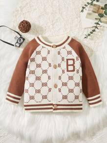Babyjongen Letterpatroon Raglan mouw Cardigans