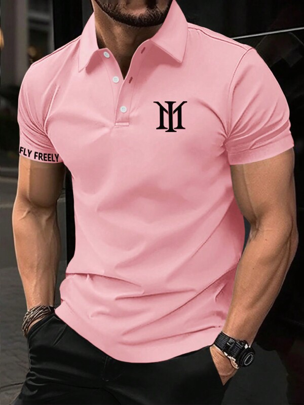 Manfinity Homme Men Letter Graphic Polo Shirt SHEIN USA