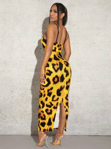 SHEIN SXY Leopard Print Cami Bodycon Dress Birthday Outfit Spring Women Clothes - Multicolor - View 2
