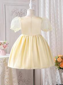 SHEIN 女小童泡泡袖雙排釦洋裝