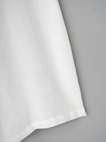 Men Solid Lapel Neck Shirt & Shorts - White - View 6