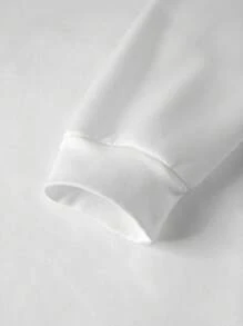 Manfinity Hypemode 男士十字字母印花絨毛衛衣 - 白色 - 查看 6