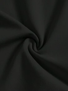 SHEIN EZwear Solid Ruched Bust Unitard Romper - Black - View 3